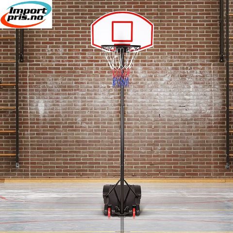 Basketball stativ med kurv og hjul - 179 -209 cm