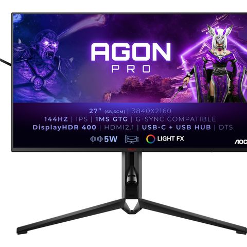 AOC AGON Pro 27" 144hz 4k gaming skjerm