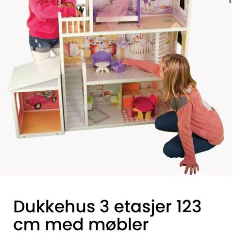 Dukkehus med garasje - dukker