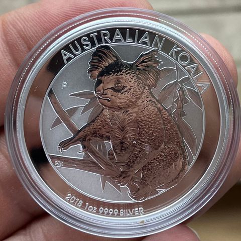 2018 Australia 1 oz Sølv Koala BU