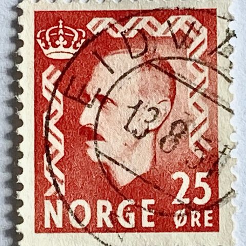 Norge 1950  Haakon VII øremerker NK 393 variant 1 (v1)  Stemplet