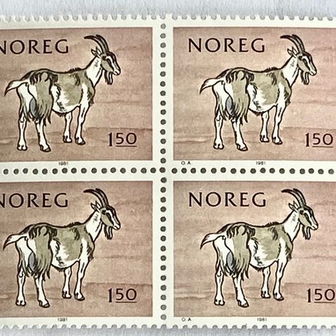 Norge 1981 Norske melkeprodusenter NK 883 4-blokk Postfrisk