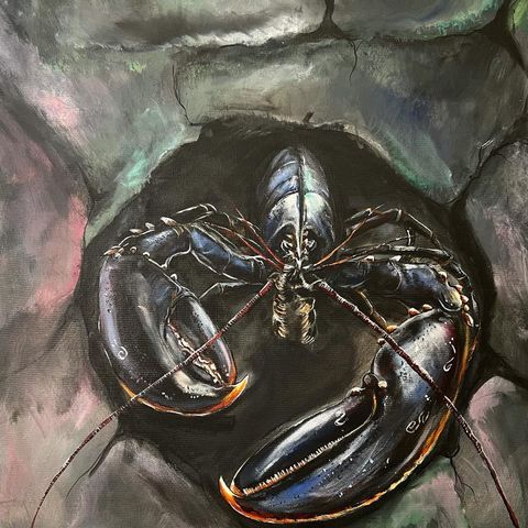 Maleri av hummer og krabbe maleri