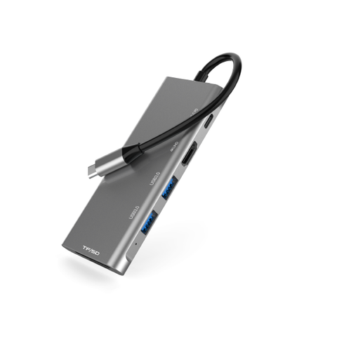 Ny Elivi UltraSlim USB C Docking 6 in 1 SpaceGrey