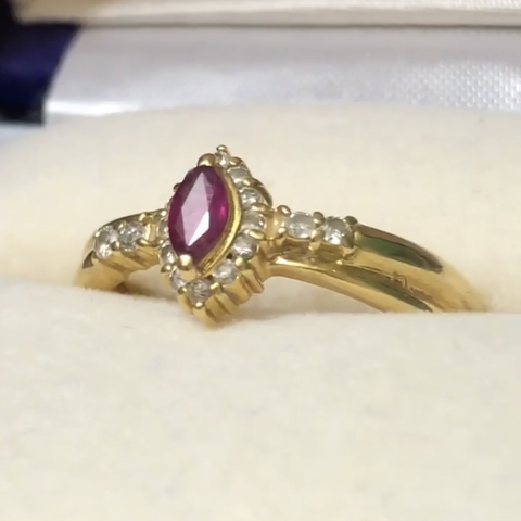 Marquise cut Ruby ring