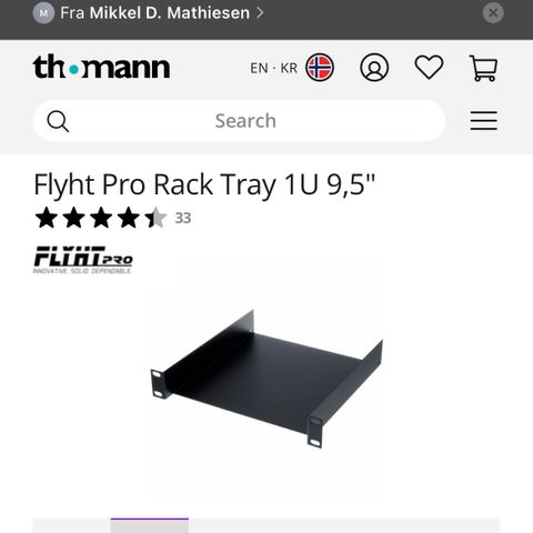 rack unit - Flyht Pro Rack Tray 1U 9,5"