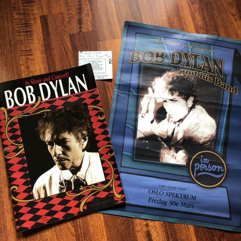 Bob Dylan Turnéprogram og plakat. Oslo 2007