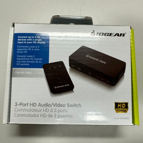 2 stykk IOGEAR 3-Port HD Audio/Video Switch 1080p