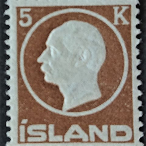 ISLAND: 1911, AFA 75, Fredrik lll, brun, postfrisk / Is70 v..