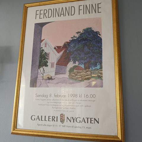 Gammel utstillingsplakat Ferdinand Finne fra 1998