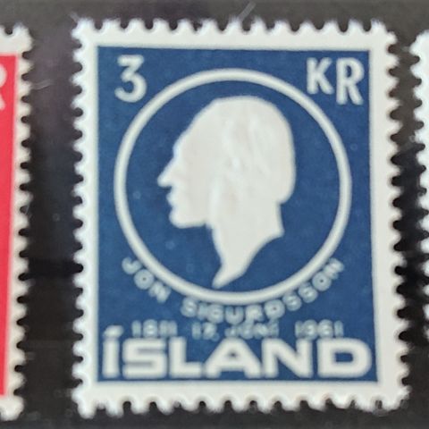 ISLAND: 1911, AFA 350- 52, Jon Sigurdssons fødsel, postfrisk / Is72 v..