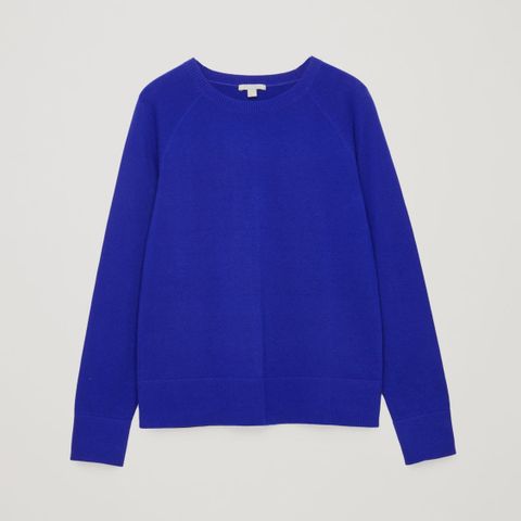 COS cotton-knit jumper royal blue
