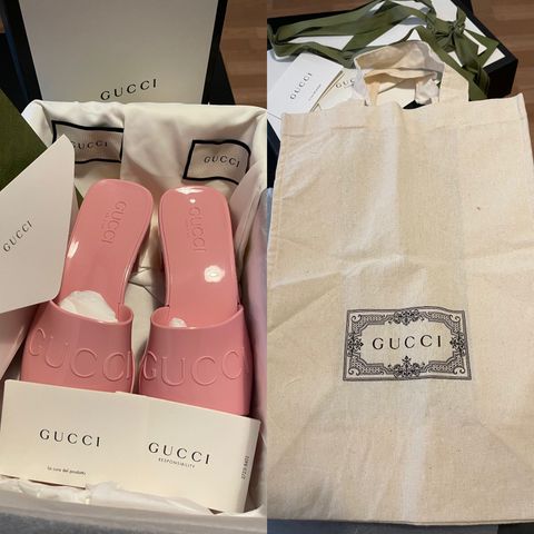 Gucci rosa sandaler + gucci totebag