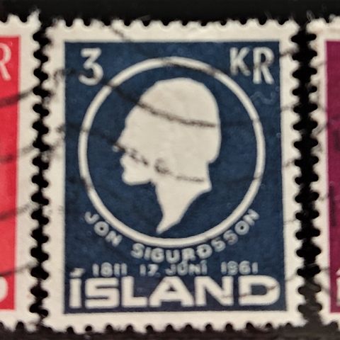 ISLAND: 1961, AFA 350- 52, stempla / Is68  v..