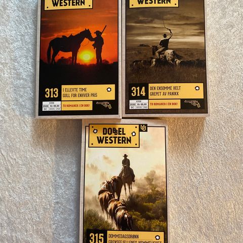 3 westernbøker. Samlet kr. 10,-