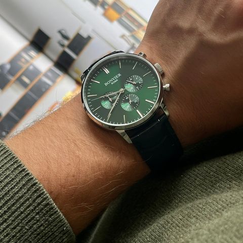 Bonvier Chrono Steel Green 43