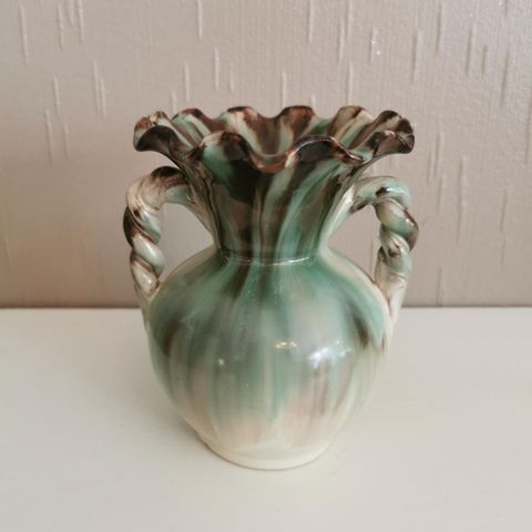 Vintage keramikk vase fra Borg /urne med to hanker
