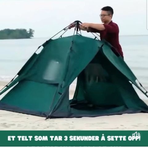 Turpakke, telt,sovepose og liggeunderlag, telt 2-3 personer