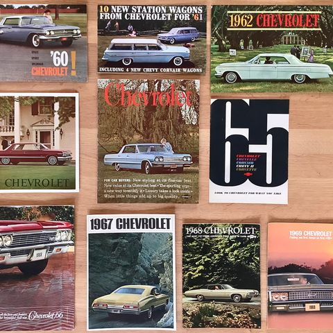 Originale CHEVROLET salgsbrosjyrer 1960-1969