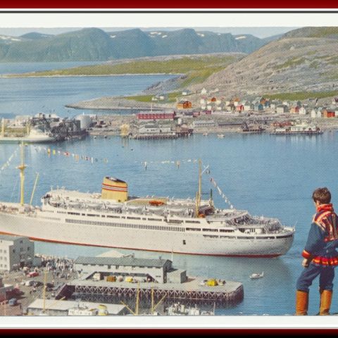 ** M/S BERGENSFJORD. HAMMERFEST HAVN. STPL 1961 ** REF .  N2160