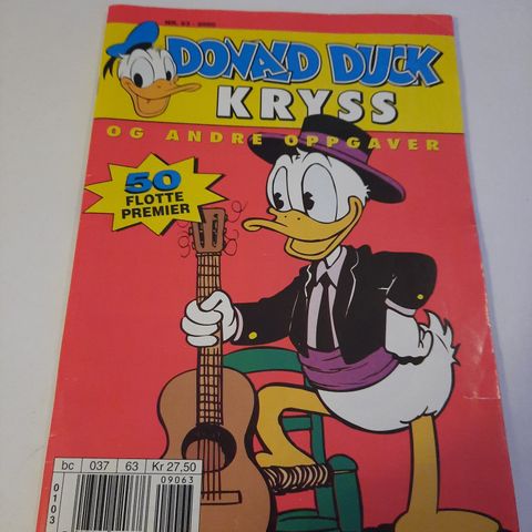 Donald Duck kryss og andre oppgaver - Nr. 63 2000 - Ubrukt