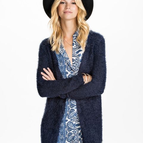 Jacqueline de young fluffy cardigan navy Str S