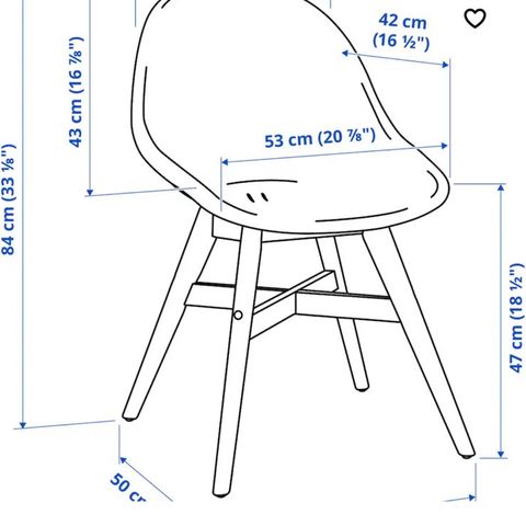 FANBYN IKEA hvit stol uten armlen