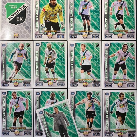 Hønefoss Fotballkort fra 2012 (13 ulike kort)