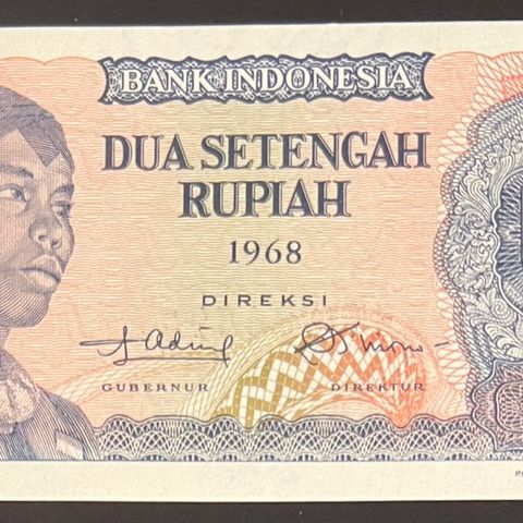 INDONESIA. 2 1/2. RUPIAH. P-58a. 1958 UNC