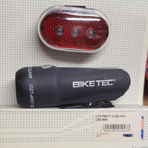 Biketec light set til trøsykkel..