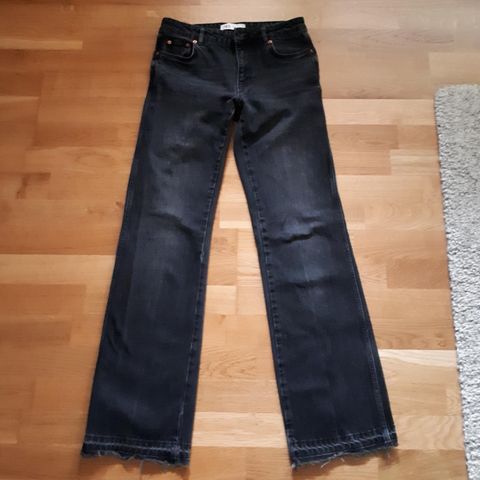 Zara bukse jeans slengbukse olabukse sort S