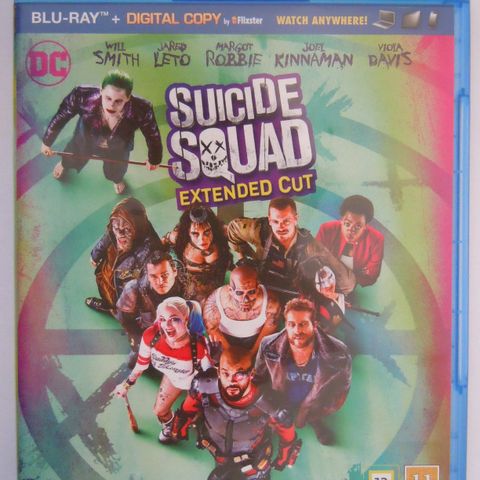 Suicide Squad 2016 extended cut DC film Blu-ray som ny