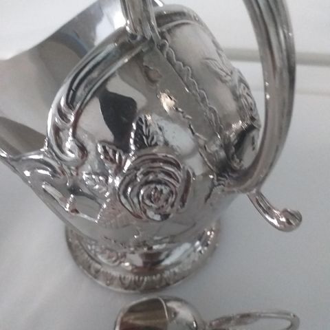 Vintage silver plated zinc alloy sugar scuttle