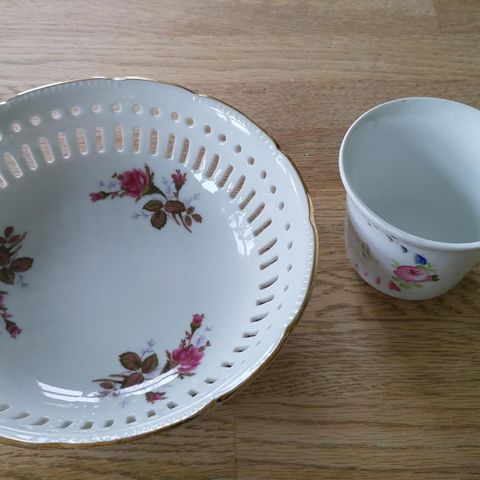 Rose Porselen skål/ fat og kopp