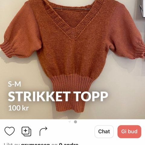 Strikket topp