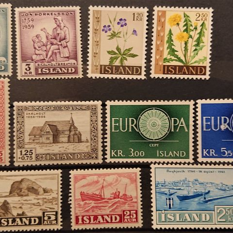 ISLAND: Lita samling 1950-talet og J. Sigurdsson 1911 , postfrisk / Is112  v..