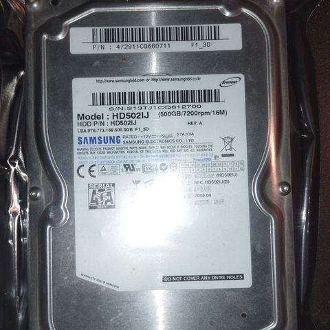 Samsung SpinPoint 500GB 7200rpm