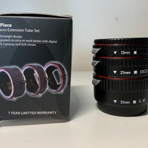 UTLEIE: Extension tubes til makrofotografering