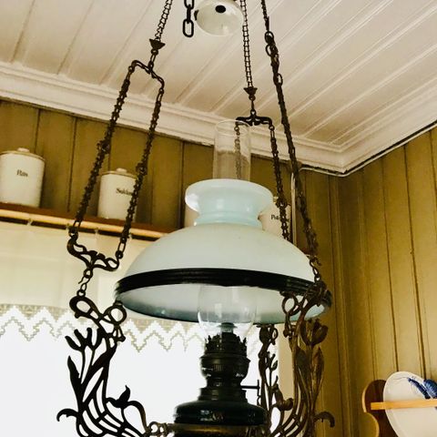 Flott gammel taklampe for parafin, Ny pris!