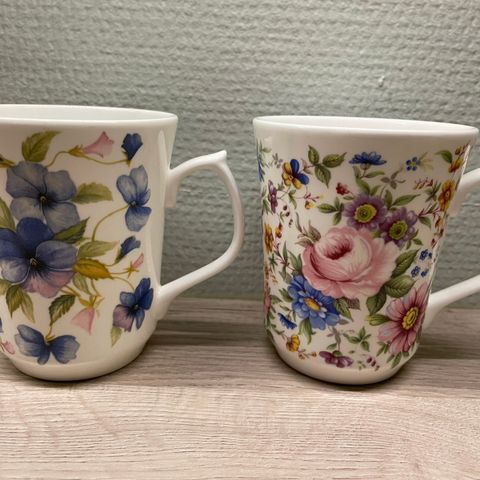 Vintage Balfour Scotland china kopper med blomster x2