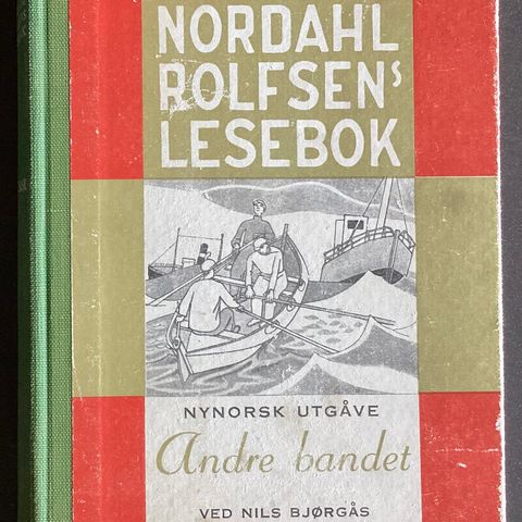 1 ELDRE LESEBOK- NORDAHL FOLFSENS LESEBOK. På Nynorsk. H.20,5 cm, B.14 cm
