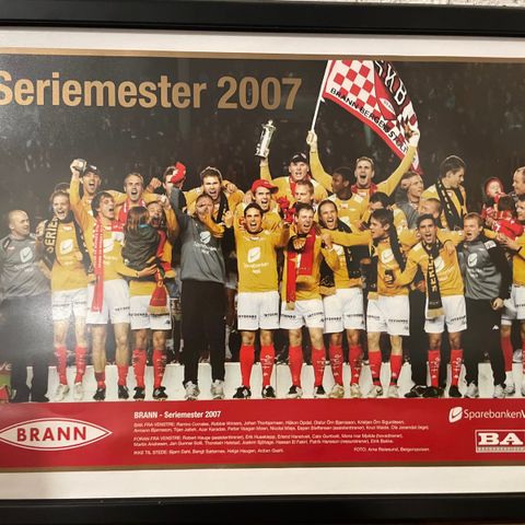 SK Brann innrammet plakat  av gullaget 2007