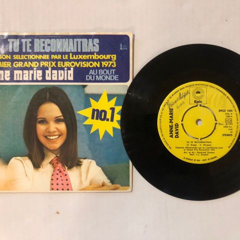 ANNE MARIE DAVID / TU TE RECONNAITRAS - 7" VINYL SINGLE GRAND PRIX VINNER 1973