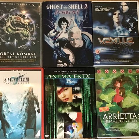 Ghostshell + andre Anime dvd-er 🚨ny priser!