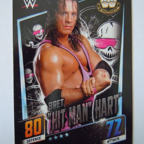 WWE WWF Bret Hart Wrestling - Topps Slam Attax Then & Now - samlerkort