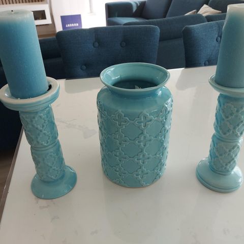 Pakketilbud: vase+to lysestaker
