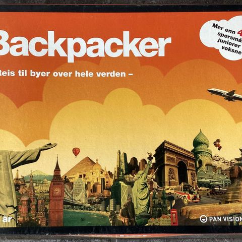 BRETTSPILL- 1 eldre flott spill «BACKPACKER» Reis til byer over hele verden.