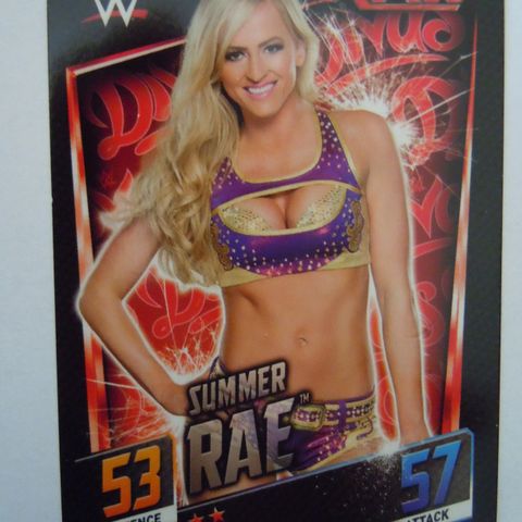 WWE WWF Summer Rae Wrestling - Topps Slam Attax Then & Now - samlerkort