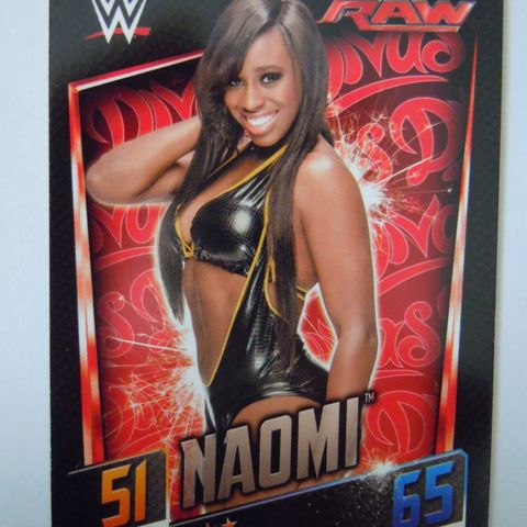 WWE WWF Naomi Wrestling - Topps Slam Attax Then & Now - samlerkort