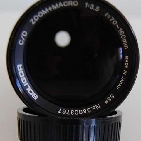 Vintage Soligor  C/D  Zoom Macro 70-160/3.5,ø55mm P/K Mount Japansk